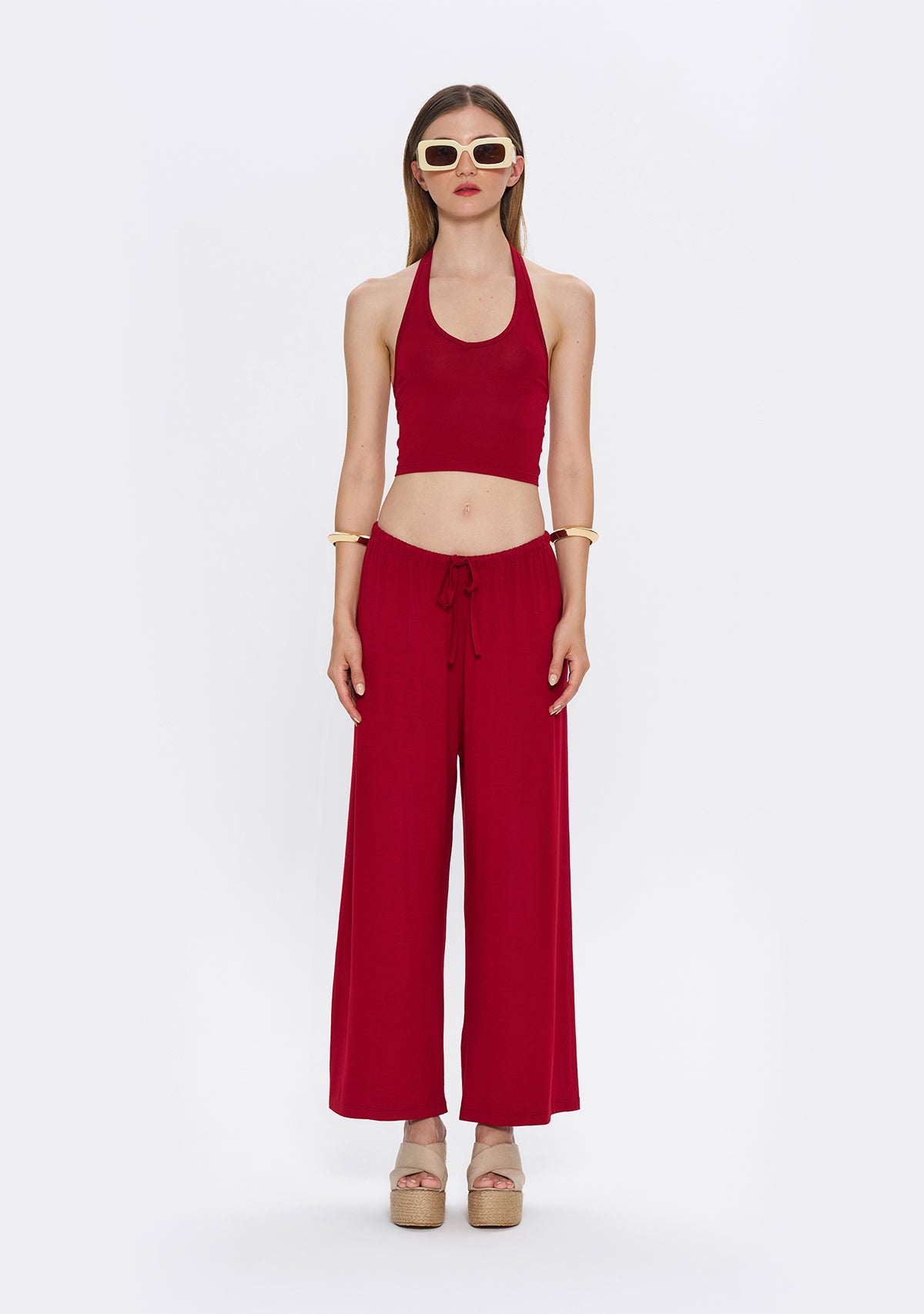 Everyday Burgundy Halter Neck Blouse