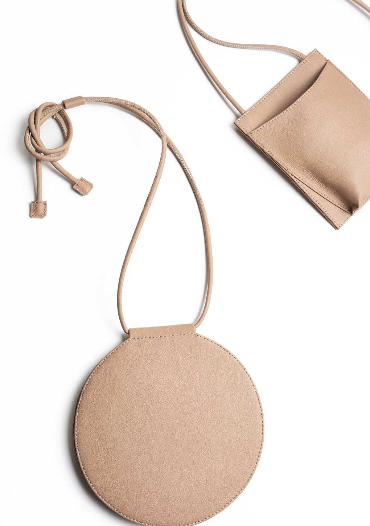 Mocha Vegan Leather Round Bag