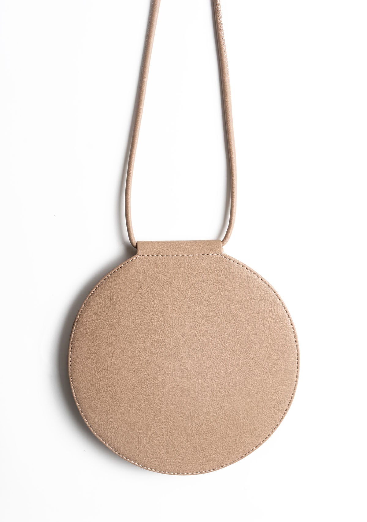 Mocha Vegan Leather Round Bag