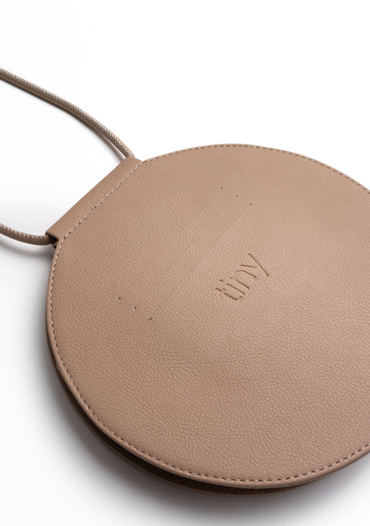 Mocha Vegan Leather Round Bag