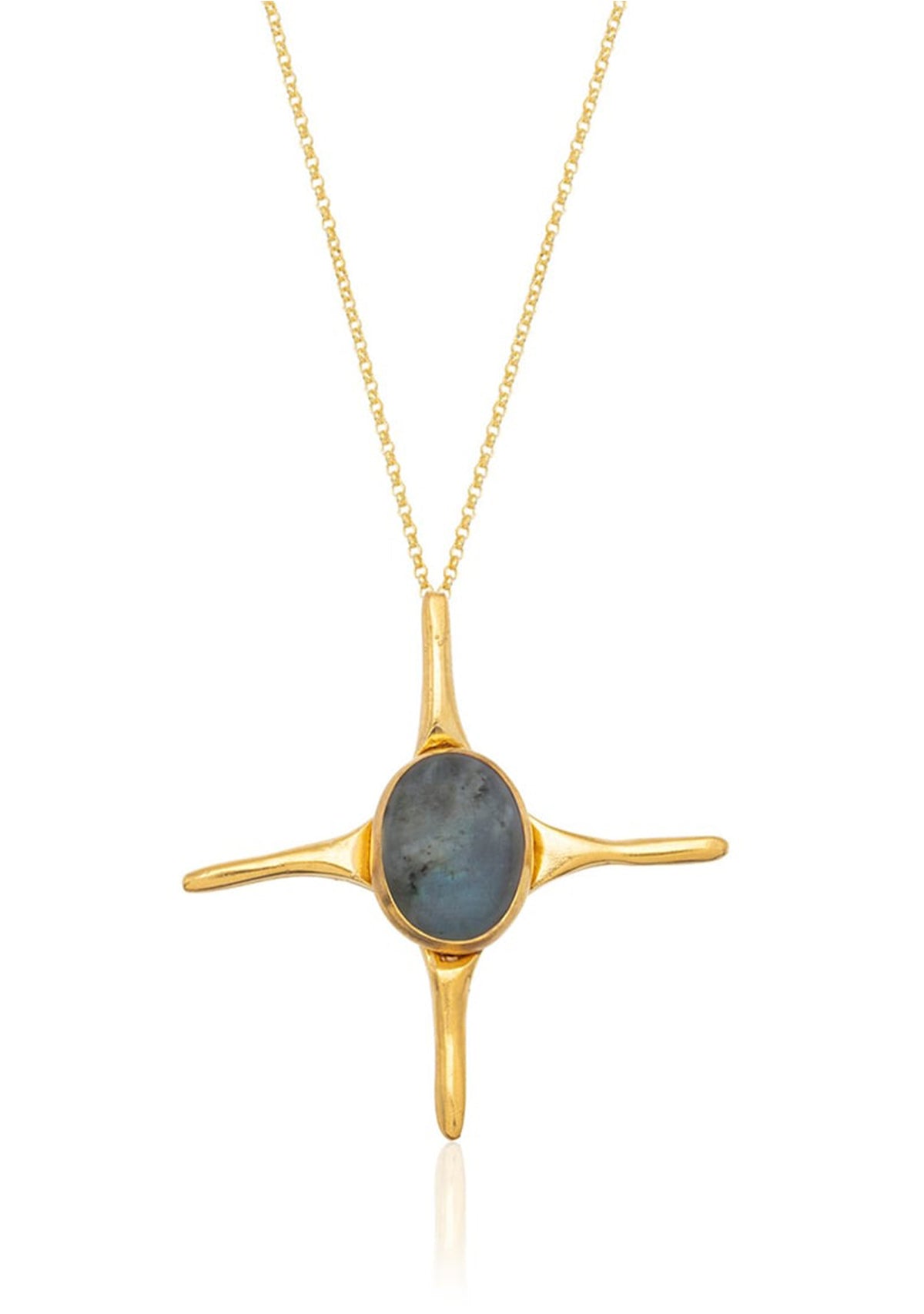 Quadro Necklace Gold/Labradorite