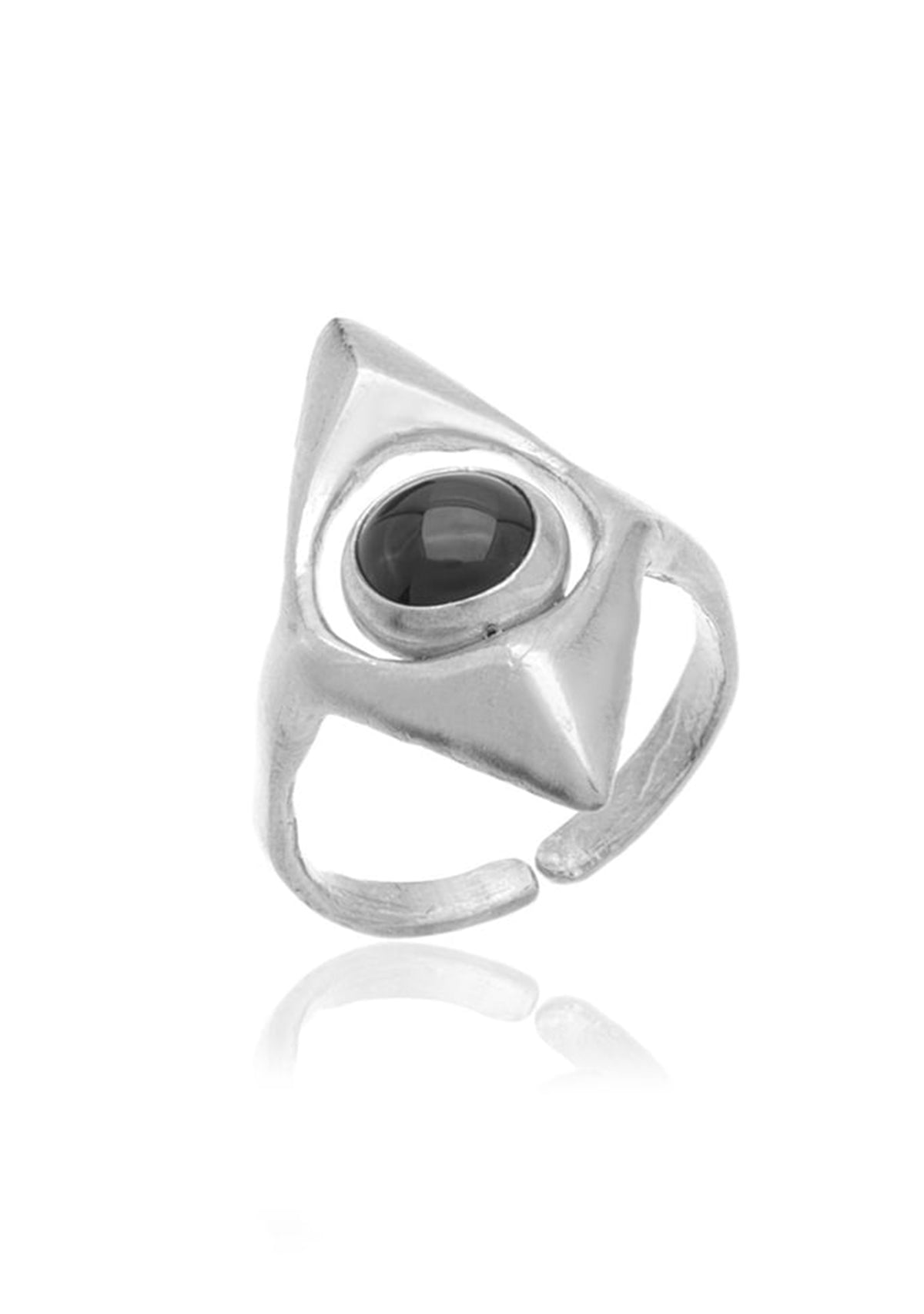 Rombus Ring Silver/Onyx