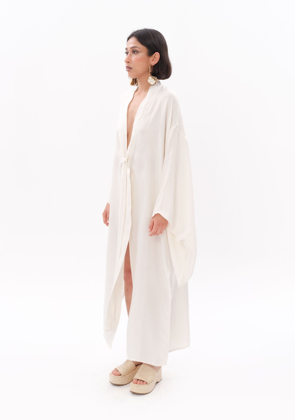 White Luxe Tencel Kimono