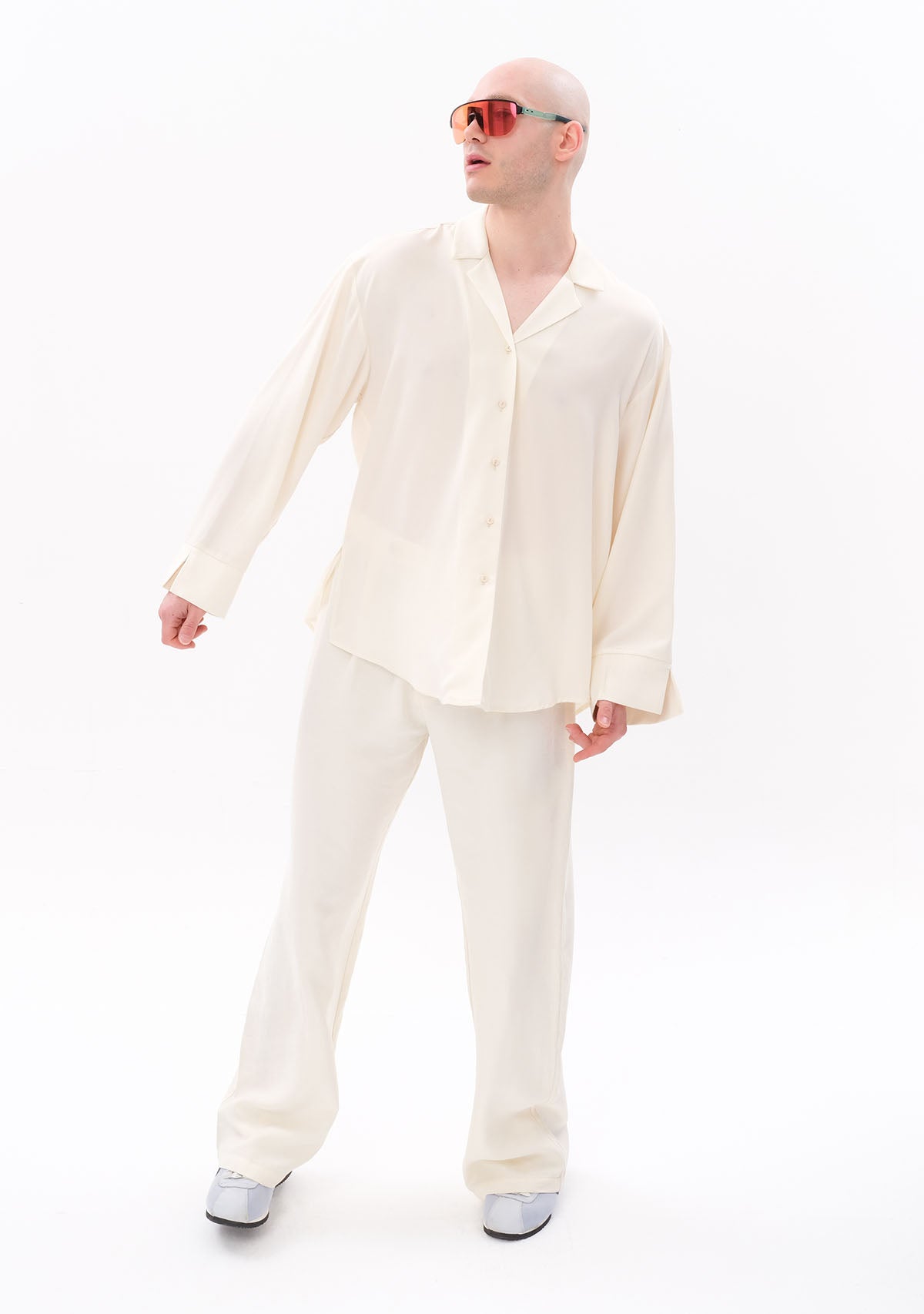 Beyaz Tencel™ Oversize Gömlek