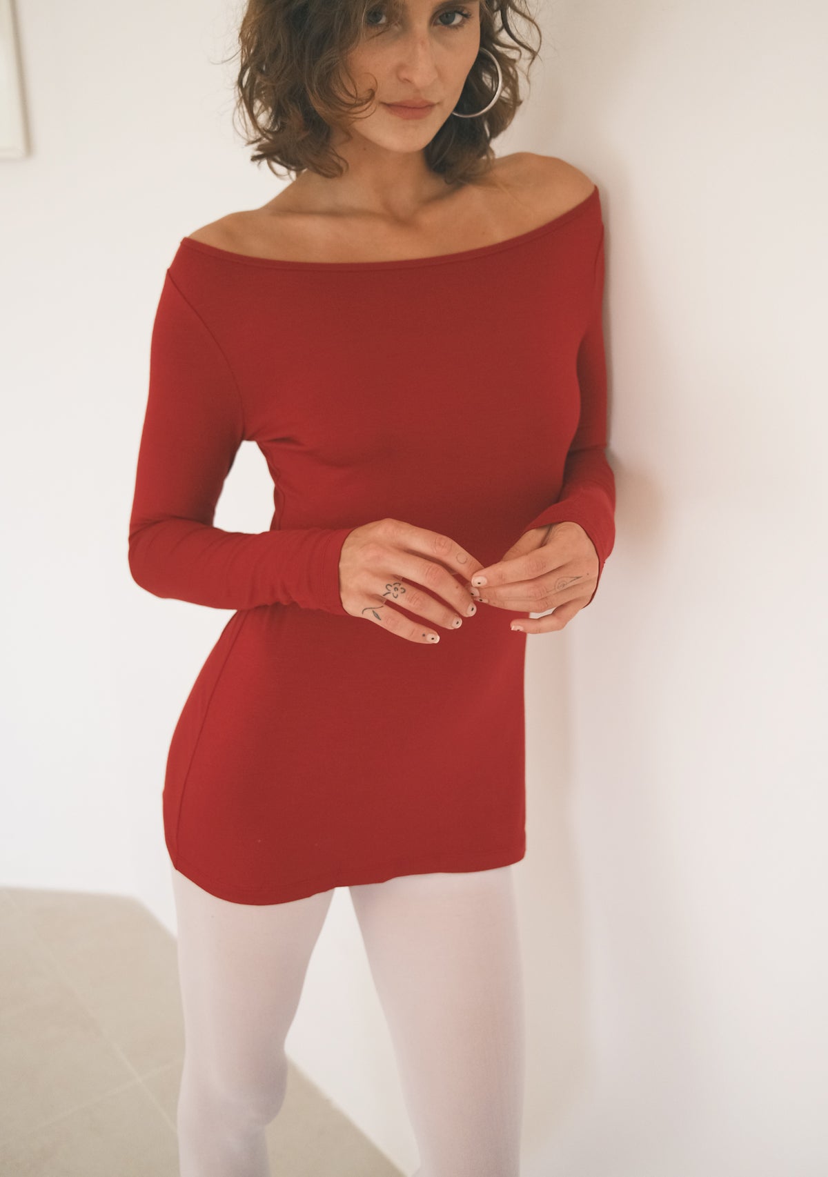 Düşük Omuz Mini Elbise